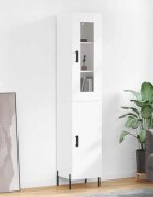 vidaXL Висок шкаф бял 345x34x180 см инженерно дърво