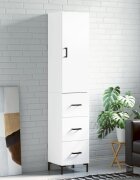 vidaXL Висок шкаф бял 345x34x180 см инженерно дърво