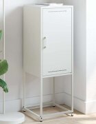 vidaXL Висок шкаф бял 36x39x107 см стомана