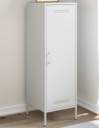 vidaXL Висок шкаф бял 36x39x113 см стомана