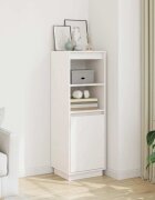 vidaXL Висок шкаф бял 37x34x110 см борово дърво масив