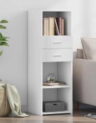 vidaXL Висок шкаф бял 40x425x124 см инженерно дърво