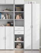vidaXL Висок шкаф бял 40x425x185 см инженерно дърво