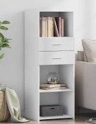vidaXL Висок шкаф бял 45x425x124 см инженерно дърво