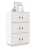 vidaXL Висок шкаф бял 67x40x1085 см борово дърво масив