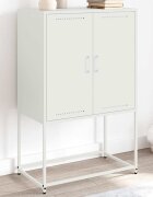 vidaXL Висок шкаф бял 685x385x107 см стомана