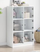 vidaXL Висок шкаф бял 68x37x109 см инженерно дърво