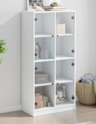 vidaXL Висок шкаф бял 68x37x142 см инженерно дърво