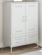 vidaXL Висок шкаф бял 68x39x1015 см стомана