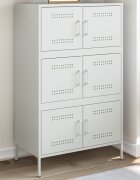 vidaXL Висок шкаф бял 68x39x113 см стомана