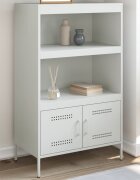 vidaXL Висок шкаф бял 68x39x113 см стомана