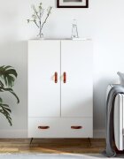 vidaXL Висок шкаф бял 695x31x115 см инженерно дърво