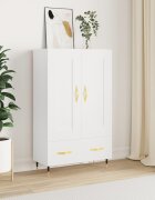 vidaXL Висок шкаф бял 695x31x115 см инженерно дърво