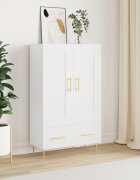 vidaXL Висок шкаф бял 695x31x115 см инженерно дърво