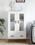 vidaXL Висок шкаф бял 695x31x115 см инженерно дърво