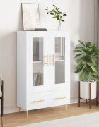 vidaXL Висок шкаф бял 695x31x115 см инженерно дърво