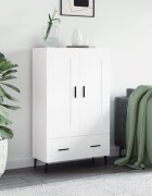 vidaXL Висок шкаф бял 695x31x115 см инженерно дърво