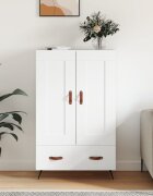 vidaXL Висок шкаф бял 695x31x115 см инженерно дърво