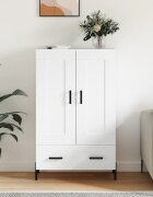 vidaXL Висок шкаф бял 695x31x115 см инженерно дърво