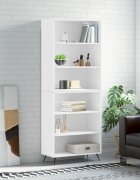 vidaXL Висок шкаф бял 695x325x180 см инженерно дърво
