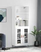 vidaXL Висок шкаф бял 695x34x180 см инженерно дърво