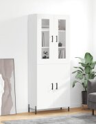 vidaXL Висок шкаф бял 695x34x180 см инженерно дърво