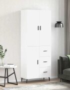 vidaXL Висок шкаф бял 695x34x180 см инженерно дърво