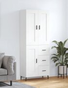 vidaXL Висок шкаф бял 695x34x180 см инженерно дърво