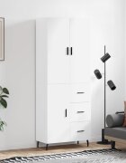 vidaXL Висок шкаф бял 695x34x180 см инженерно дърво