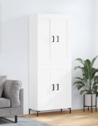 vidaXL Висок шкаф бял 695x34x180 см инженерно дърво