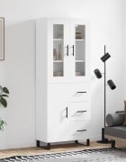 vidaXL Висок шкаф бял 695x34x180 см инженерно дърво