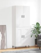 vidaXL Висок шкаф бял 695x34x180 см инженерно дърво