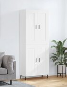 vidaXL Висок шкаф бял 695x34x180 см инженерно дърво
