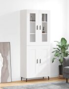 vidaXL Висок шкаф бял 695x34x180 см инженерно дърво
