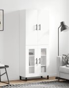 vidaXL Висок шкаф бял 695x34x180 см инженерно дърво