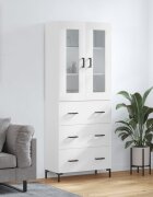 vidaXL Висок шкаф бял 695x34x180 см инженерно дърво