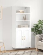 vidaXL Висок шкаф бял 695x34x180 см инженерно дърво