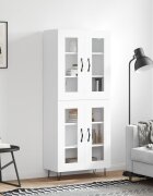 vidaXL Висок шкаф бял 695x34x180 см инженерно дърво
