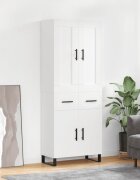 vidaXL Висок шкаф бял 695x34x180 см инженерно дърво