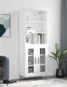 vidaXL Висок шкаф бял 695x34x180 см инженерно дърво