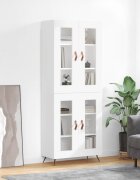 vidaXL Висок шкаф бял 695x34x180 см инженерно дърво