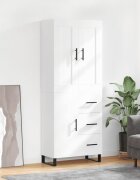 vidaXL Висок шкаф бял 695x34x180 см инженерно дърво