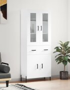 vidaXL Висок шкаф бял 695x34x180 см инженерно дърво