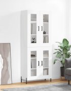 vidaXL Висок шкаф бял 695x34x180 см инженерно дърво