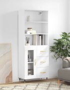 vidaXL Висок шкаф бял 695x34x180 см инженерно дърво