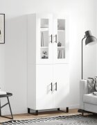 vidaXL Висок шкаф бял 695x34x180 см инженерно дърво