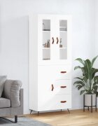 vidaXL Висок шкаф бял 695x34x180 см инженерно дърво