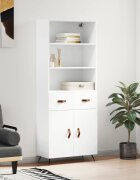 vidaXL Висок шкаф бял 695x34x180 см инженерно дърво