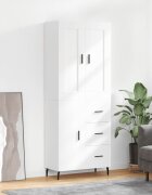 vidaXL Висок шкаф бял 695x34x180 см инженерно дърво
