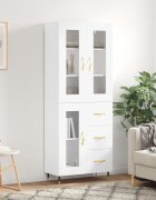 vidaXL Висок шкаф бял 695x34x180 см инженерно дърво
